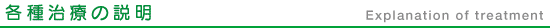 各種治療の説明